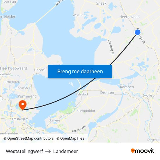 Weststellingwerf to Landsmeer map