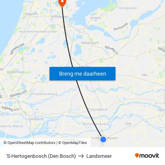 'S-Hertogenbosch (Den Bosch) to Landsmeer map