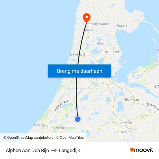 Alphen Aan Den Rijn to Langedijk map