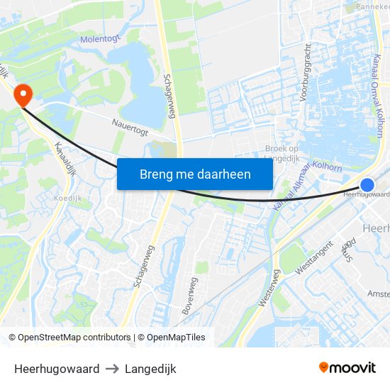 Heerhugowaard to Langedijk map