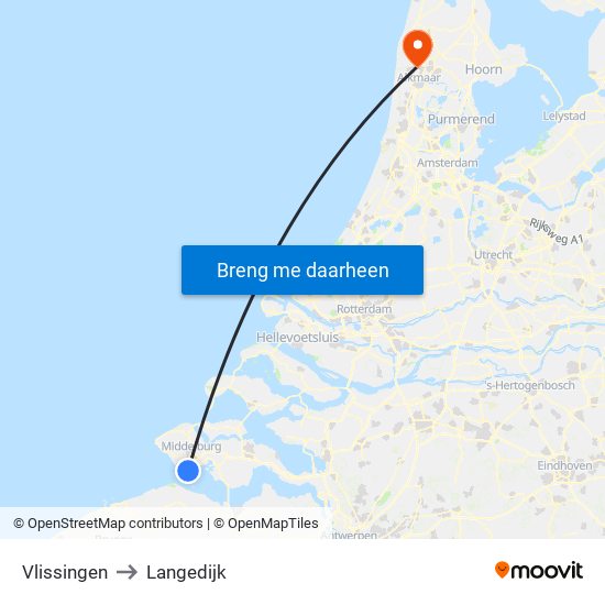 Vlissingen to Langedijk map