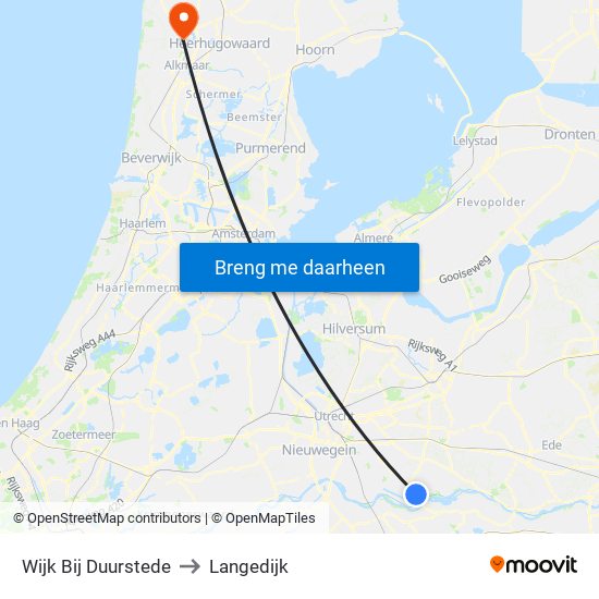 Wijk Bij Duurstede to Langedijk map