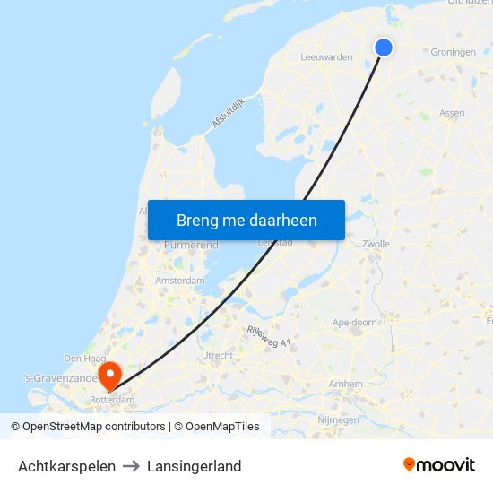 Achtkarspelen to Lansingerland map