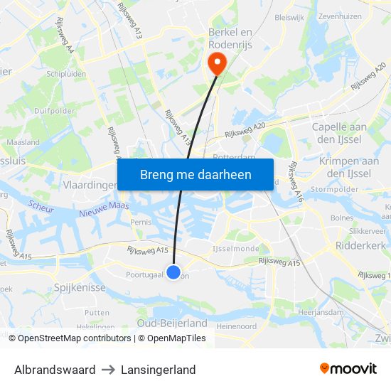 Albrandswaard to Lansingerland map