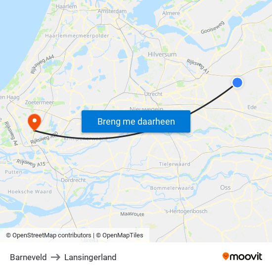 Barneveld to Lansingerland map