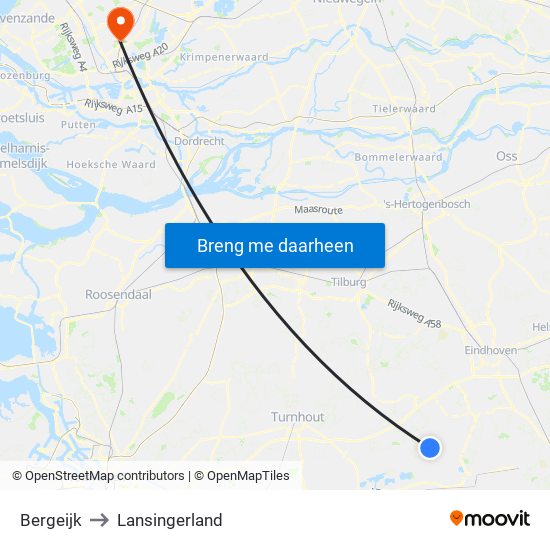 Bergeijk to Lansingerland map