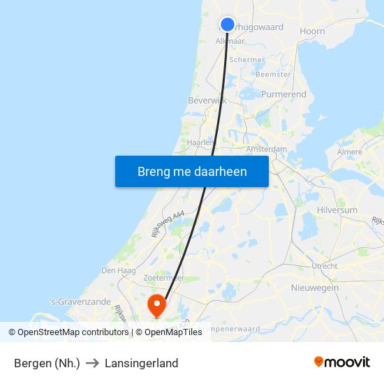 Bergen (Nh.) to Lansingerland map