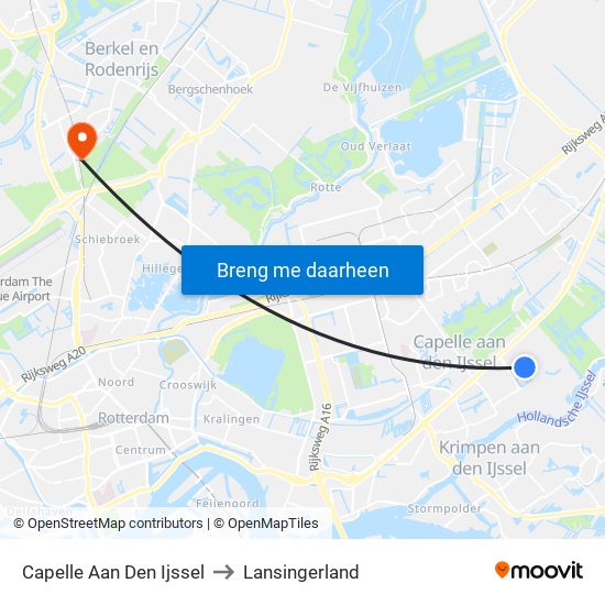 Capelle Aan Den Ijssel to Lansingerland map