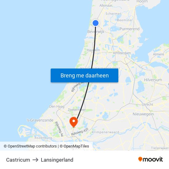 Castricum to Lansingerland map