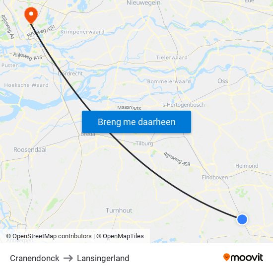 Cranendonck to Lansingerland map