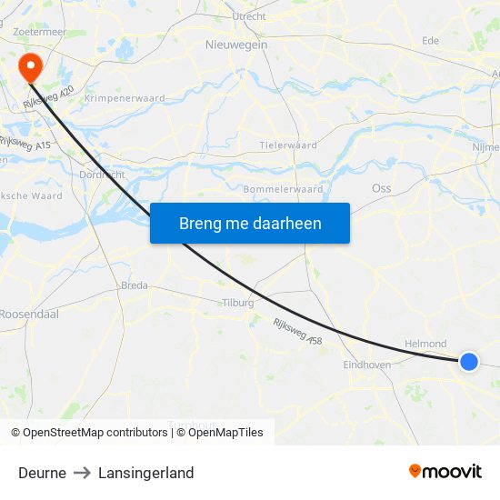 Deurne to Lansingerland map