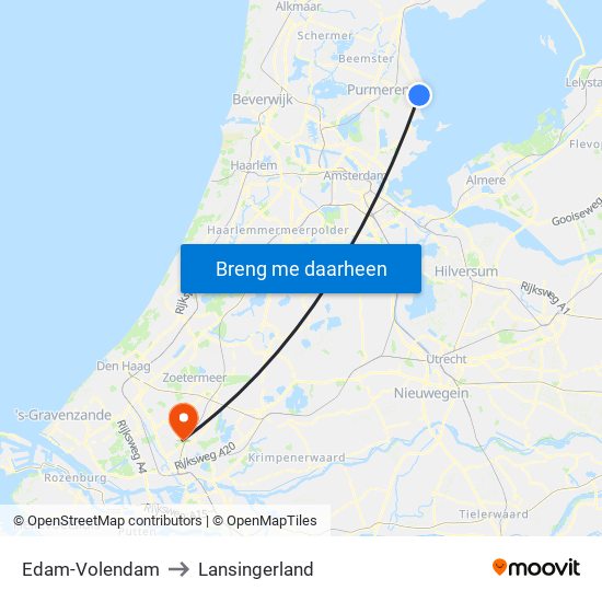 Edam-Volendam to Lansingerland map