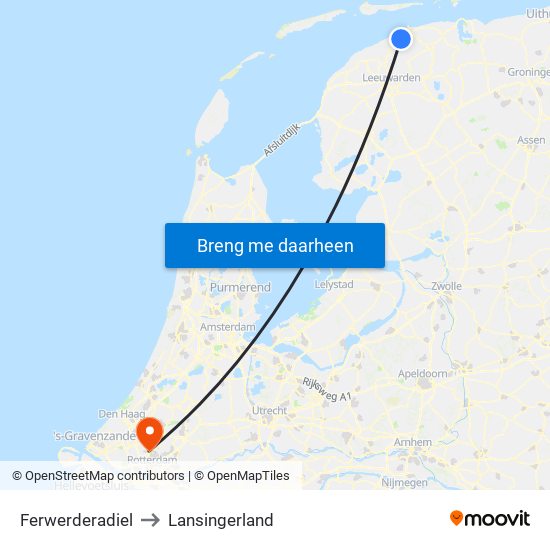 Ferwerderadiel to Lansingerland map