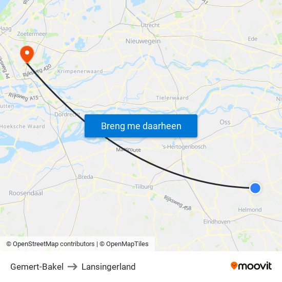 Gemert-Bakel to Lansingerland map