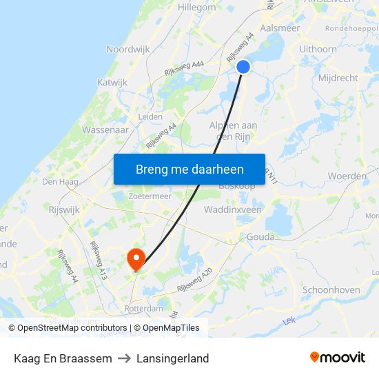 Kaag En Braassem to Lansingerland map