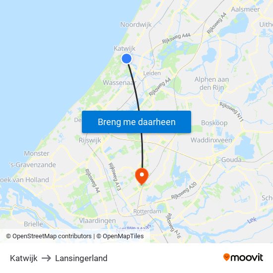 Katwijk to Lansingerland map