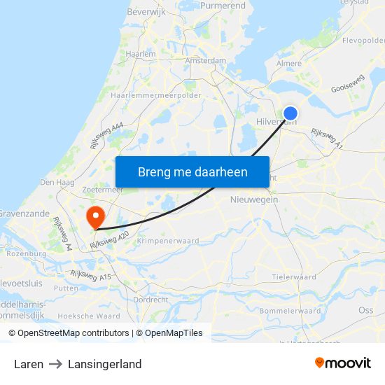 Laren to Lansingerland map