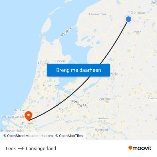 Leek to Lansingerland map