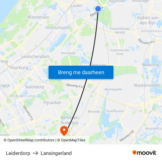 Leiderdorp to Lansingerland map