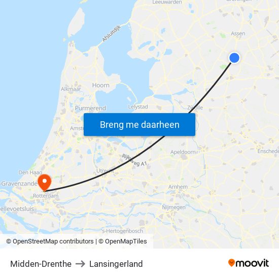 Midden-Drenthe to Lansingerland map