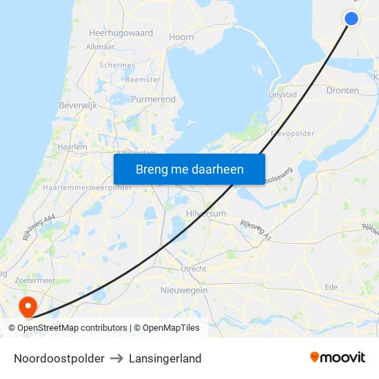 Noordoostpolder to Lansingerland map
