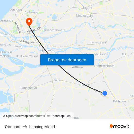 Oirschot to Lansingerland map