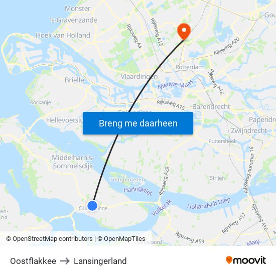 Oostflakkee to Lansingerland map