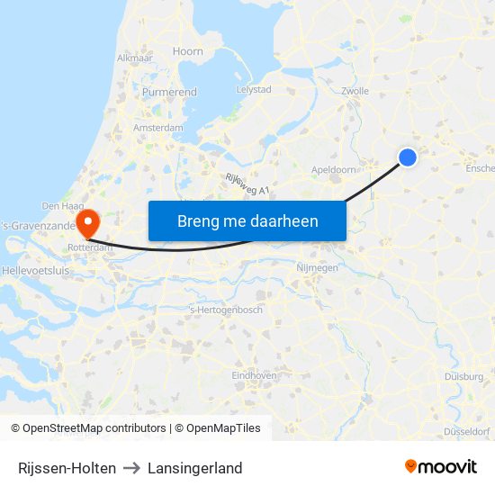 Rijssen-Holten to Lansingerland map