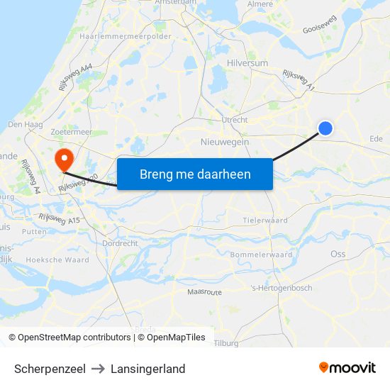 Scherpenzeel to Lansingerland map