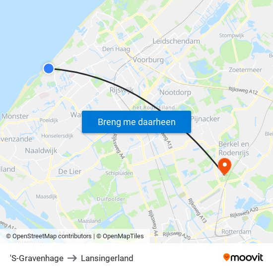 'S-Gravenhage to Lansingerland map