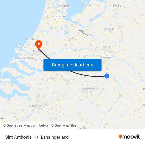 Sint Anthonis to Lansingerland map