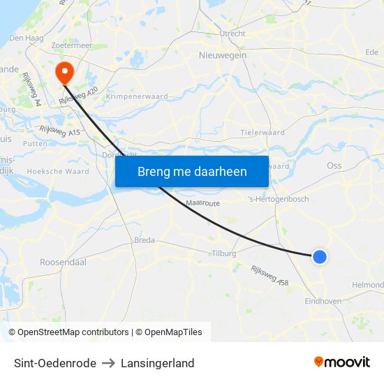 Sint-Oedenrode to Lansingerland map