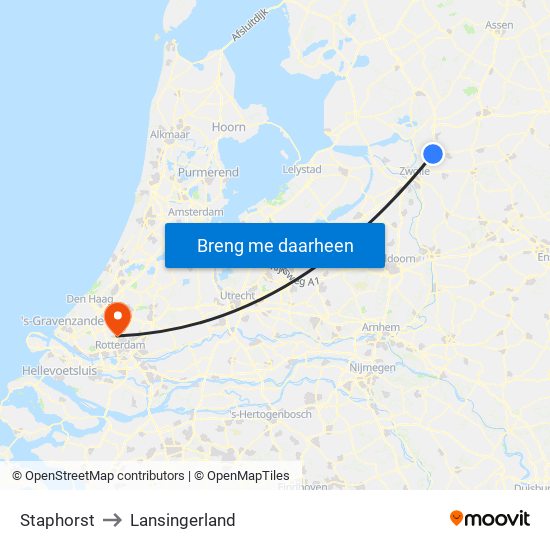 Staphorst to Lansingerland map