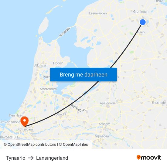 Tynaarlo to Lansingerland map