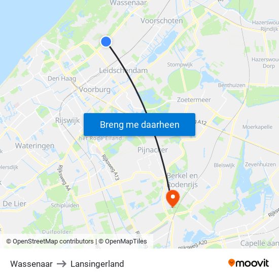 Wassenaar to Lansingerland map