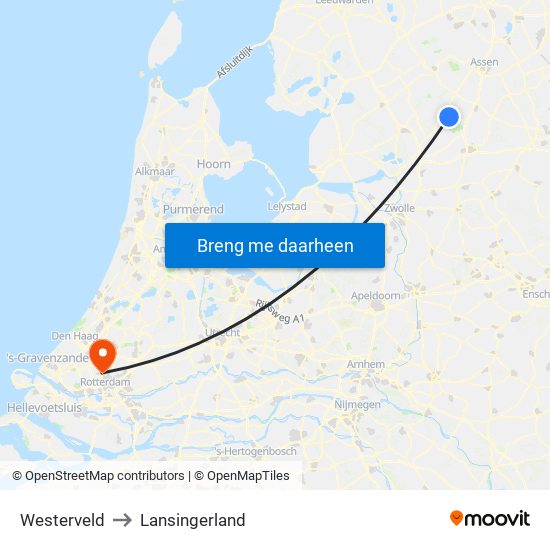 Westerveld to Lansingerland map
