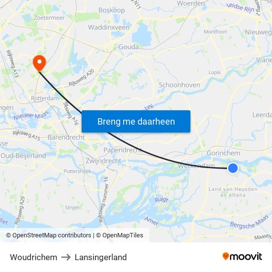 Woudrichem to Lansingerland map