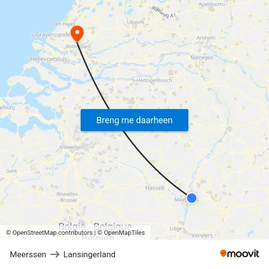 Meerssen to Lansingerland map