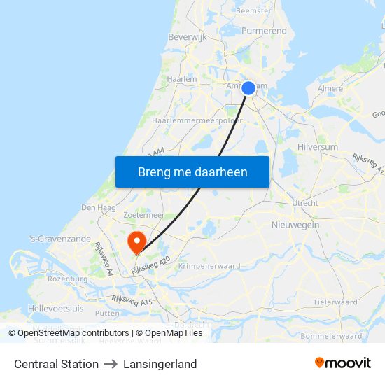 Centraal Station to Lansingerland map