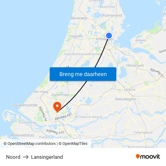 Noord to Lansingerland map