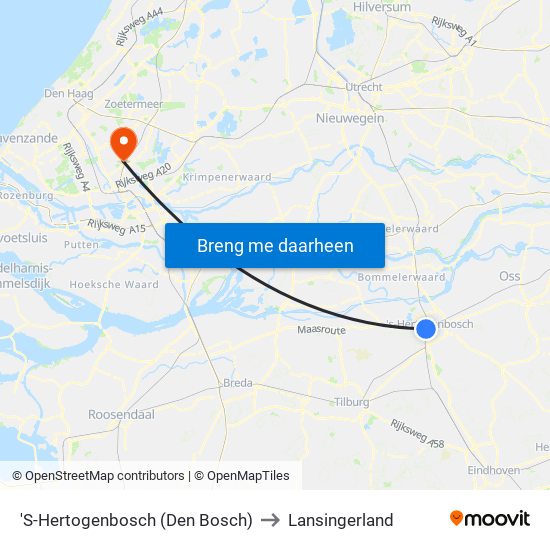 'S-Hertogenbosch (Den Bosch) to Lansingerland map