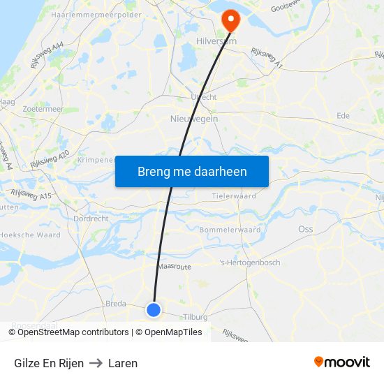 Gilze En Rijen to Laren map