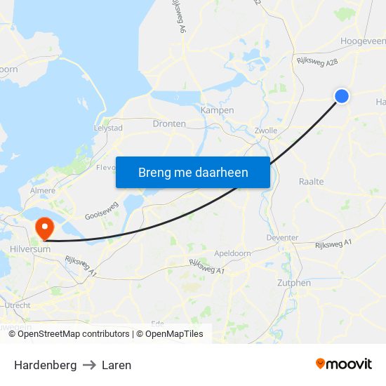 Hardenberg to Laren map