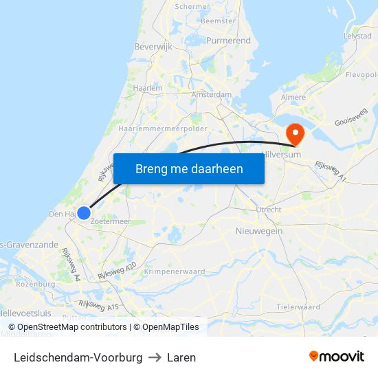 Leidschendam-Voorburg to Laren map