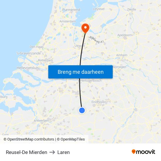 Reusel-De Mierden to Laren map