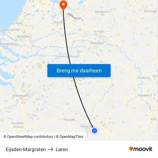 Eijsden-Margraten to Laren map