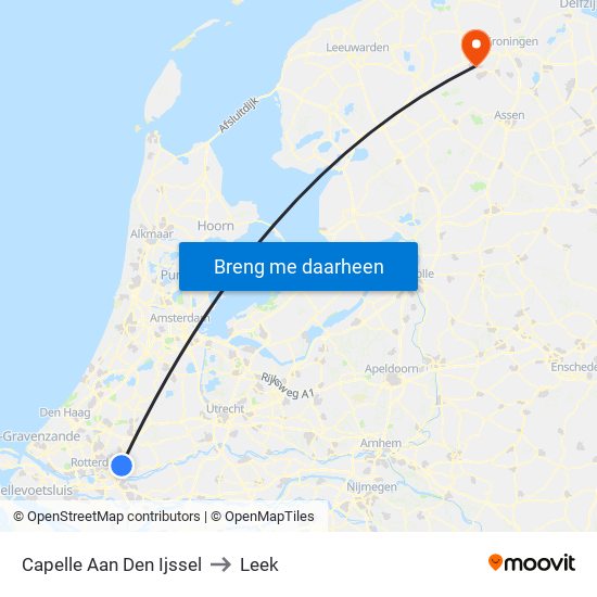 Capelle Aan Den Ijssel to Leek map