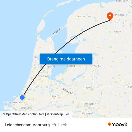 Leidschendam-Voorburg to Leek map