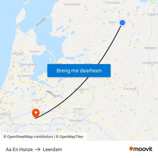 Aa En Hunze to Leerdam map