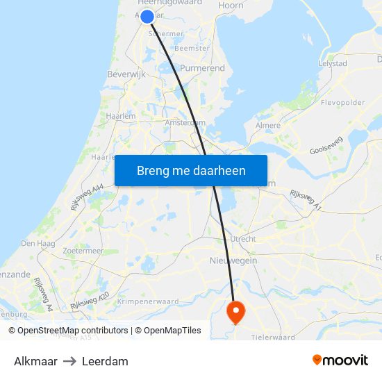 Alkmaar to Leerdam map